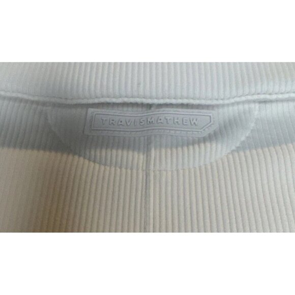 Travis Mathew Women’s White Short Sleeve Move Knit V Neck Ribbed Polo Top Sz XXL - Picture 4 of 9